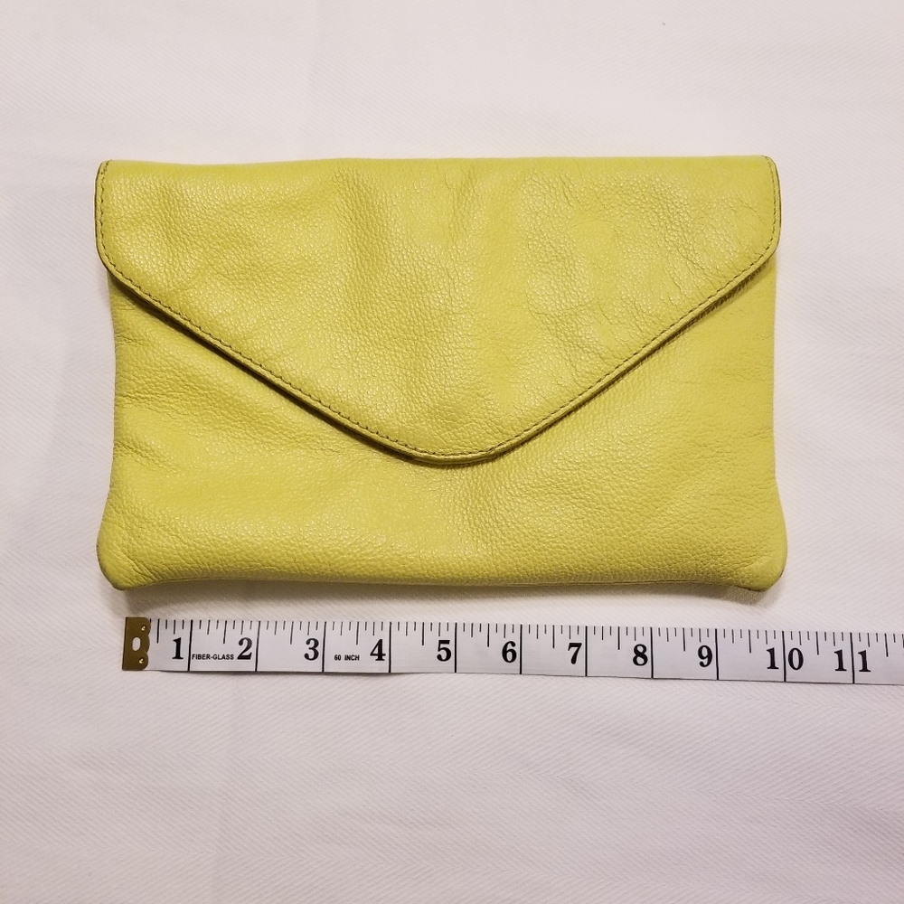 J. Crew Yellow Leather Envelope Clutch